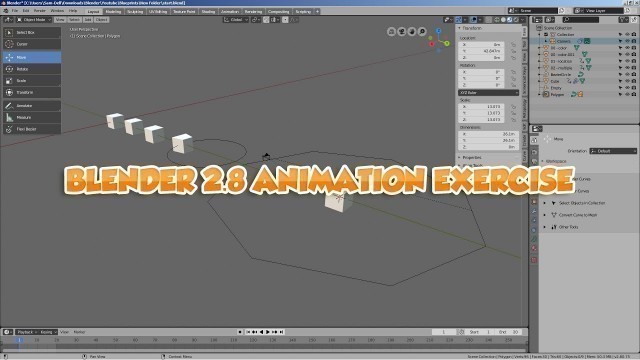 'Basic animation exercise - Blender 2.8 Tutorial'