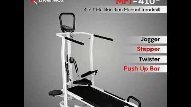 'Top PowerMax Fitness MFT-410 Manual Treadmill with Free Installation Assistance, Home Use'