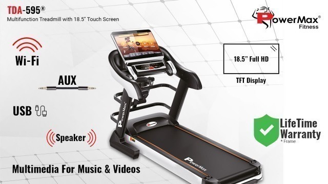 'Powermax Fitness TDA-595® Motorized Multifunction Treadmill with Auto Inclination'
