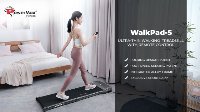 'PowerMax Fitness JogPad-5 Smart Walk Double Fold Treadmill with Remote Control and Android & iOS'