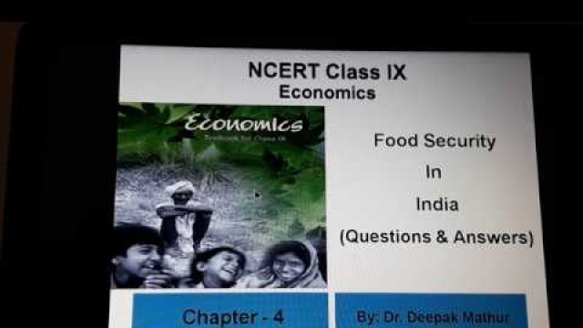 'Food Security in India (Questions & Answers)– Class IX NCERT Economics by Dr. Deepak Mathur'