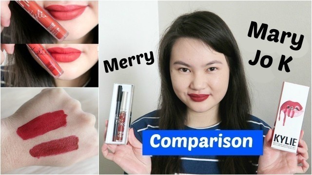 'Kylie Lip Kit Mary Jo K & Merry Comparison + Swatches | Tracey Studio'