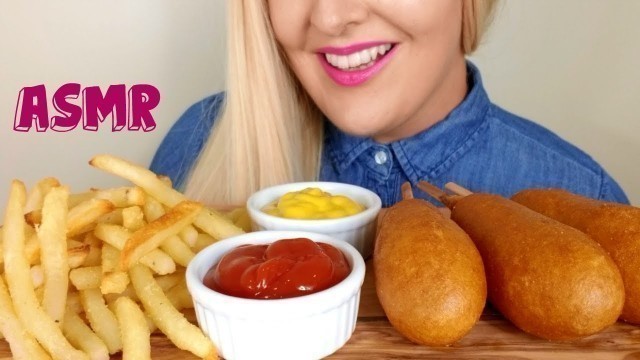 'Crispy CORN DOGS and FRENCH FRIES ASMR Eating Sounds *No Talking'