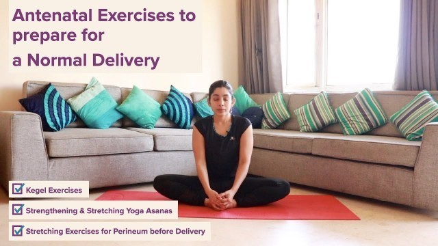 'Pregnancy Exercises Third Trimester for Normal Delivery | Kegels, Stretching exercises using EPI-NO'