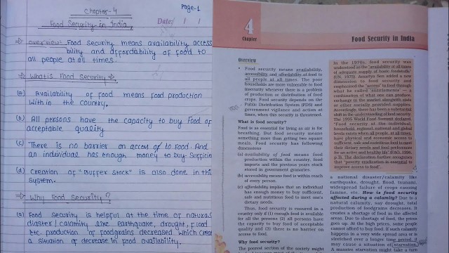 'Class 9 Economics Notes Chapter 4 - Food Security in India(notes in discription)'