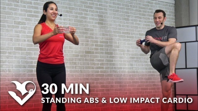 '30 Min Standing Abs & Low Impact Cardio Workout at Home - 30 Minute Cardio for Beginners Ab Workouts'