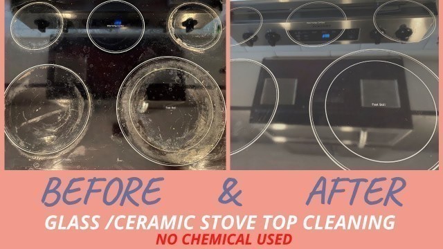 'How to Clean Glass / Ceramic Stove top with Natural Ingredients | Clean Burnt stove top |No Chemical'