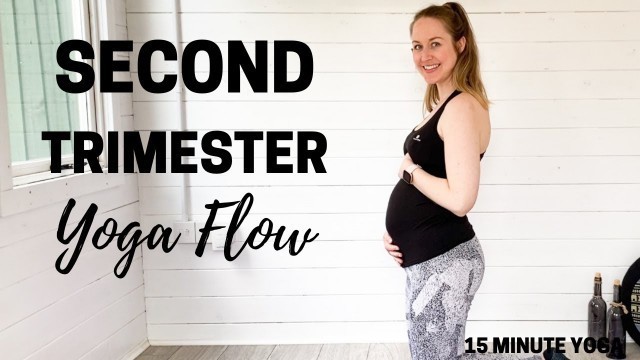 'SECOND TRIMESTER PREGNANCY YOGA | 15 Minute Prenatal Yoga Flow | LEMon Yoga'