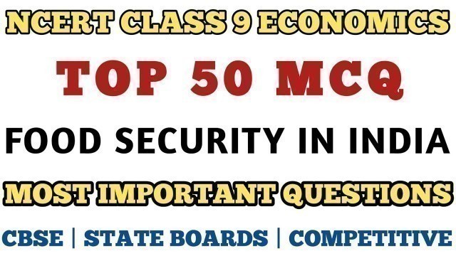'MCQ Food Security in India Class 9 // Food Security in India / #class9economics #class9 #cbse #ncert'