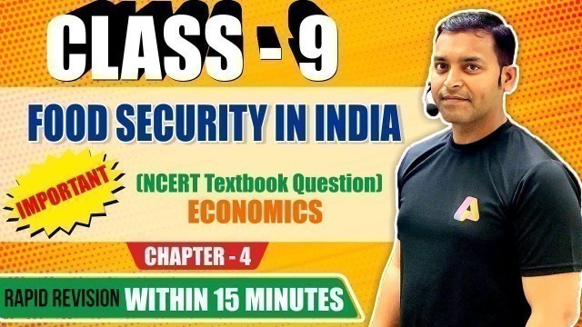 'Food Security in India | NCERT Textbook Questions | Economics | Class 9 | Chapter 4 | By: Sharma Sir'