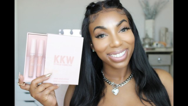 'KKW x Kylie Cosmetics Lip Swatches on Deeper Skin Tone'