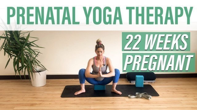 'Pregnancy Yoga To Reduce Hip Pain (22 Weeks Pregnant!) | Root Yoga Therapy with Jasmine'