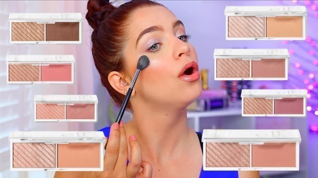 'ELF BITE SIZE FACE DUOS SWATCHES OF ALL 8 & DEMO'