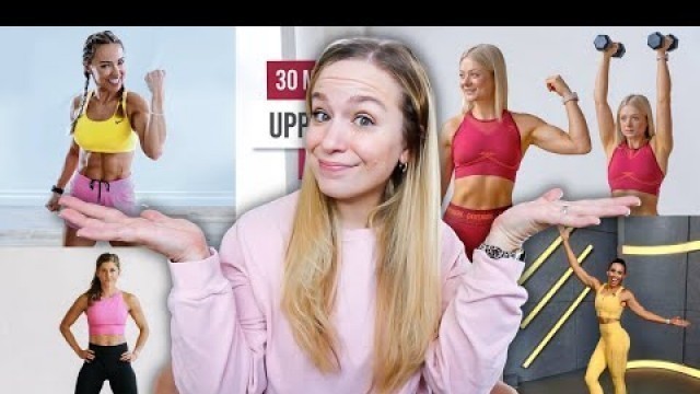 'I TRIED YOUTUBER UPPER BODY WORKOUTS FOR A MONTH | sydney cummings, caroline girvan, + more!'