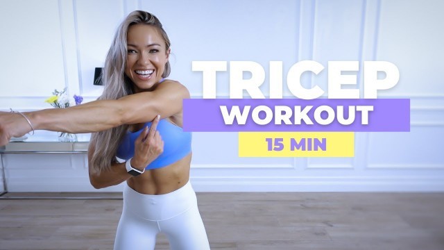 '15 MIN TRICEP WORKOUT with Dumbbells - No Repeat | Caroline Girvan'