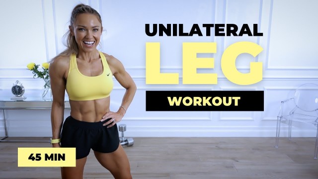 '45 Minute Unilateral Leg Workout at Home with Dumbbells | Caroline Girvan'
