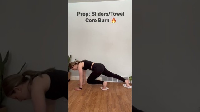 'Spice up your plank! A simple yet effective core exercise using two small towels or sliders!'