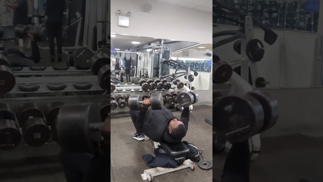 '135-pound dumbbells for reps. #fitness #workout #gym #lifting #dumbbells #weights # exercise'