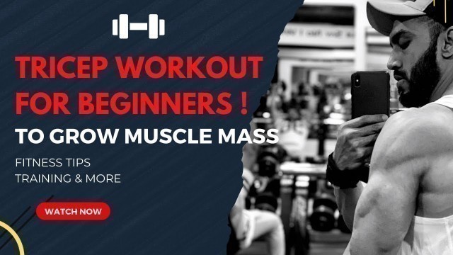 'Tricep Workout for Beginners || To Grow Muscle Mass || @Sultanbinali  || Fitness tips.'