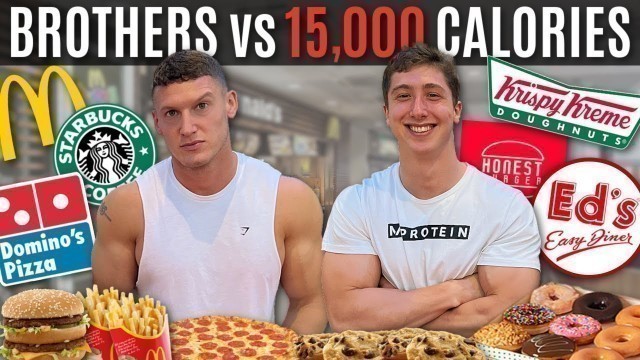 'BROTHERS vs 15,000 CALORIE CHALLENGE | Epic Cheat Day'