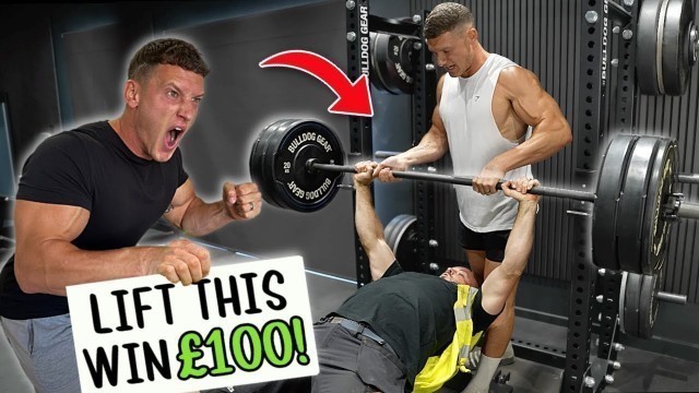 'Lift this barbell, WIN £100! *How much can a builder bench press?*'