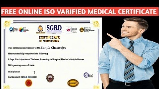 'Free Online ISO Varified Medical Certificate | Free Medical Course with Certificate 2022 | Free'
