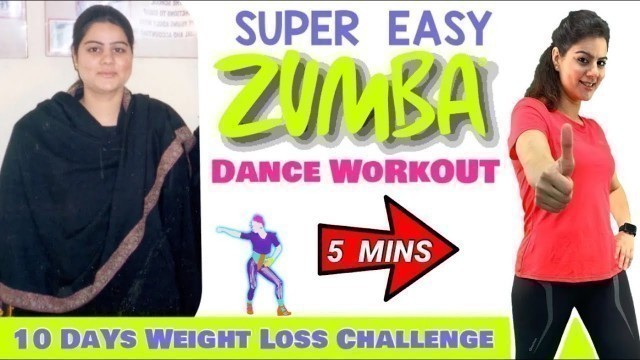 '5 Mins Easy Weight Loss Zumba Dance Workout for Beginners at Home - Easy Home Workout to Lose Weight'