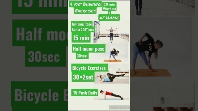 '20 Min Workout At home# burn fat +  4 Exercises Anytime Anywhere at home#short'