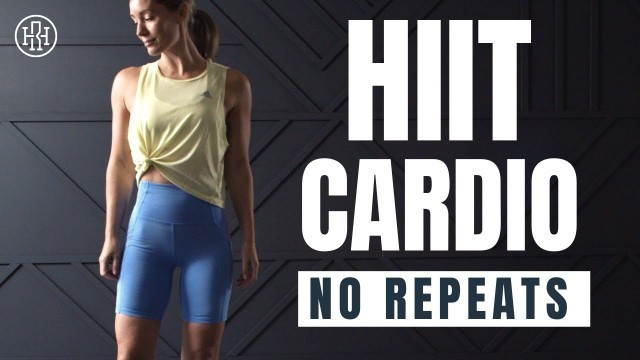 'Extreme HIIT Cardio Workout // No Repeats (No Equipment)'