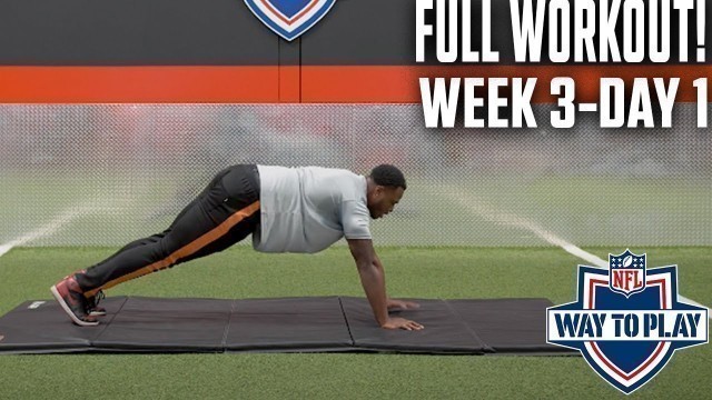 '14-Minute NFL Push-up & Squat Workout! | Week 3 Day 1'