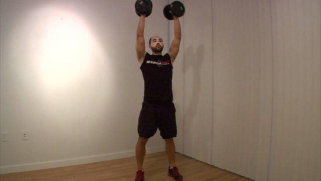 'Dumbbell Squat-Shoulder Press: Full Body Exercise (Legs, Butt, Core, Arms)'