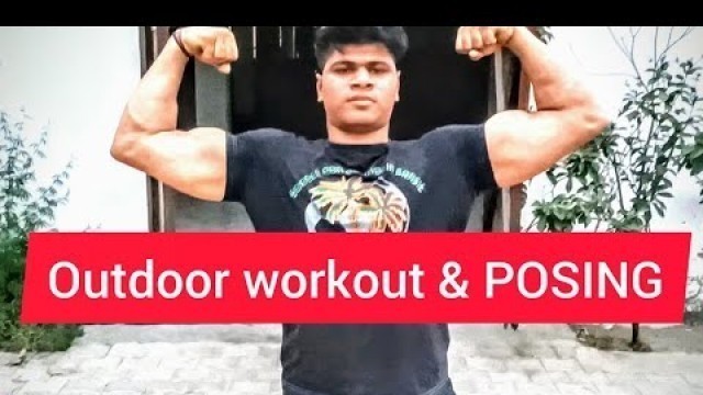 'OUTDOOR workout and POSING in Gym 