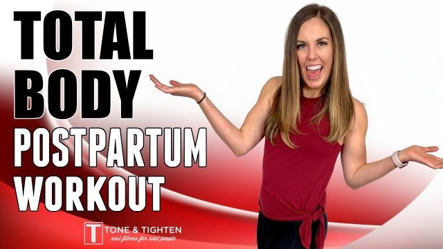'Postpartum At Home Workout - Beginner Total Body Workout After Pregnancy!'