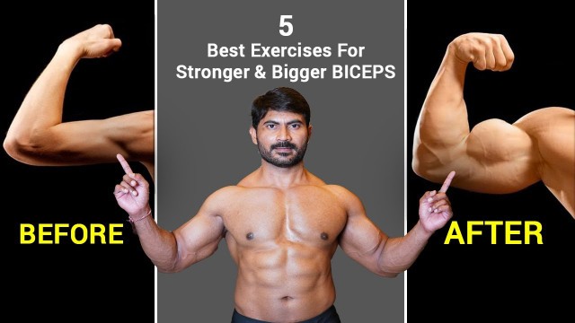 '5 Best Exercises for Stronger & Bigger Biceps || Bicep Workouts in Telugu'