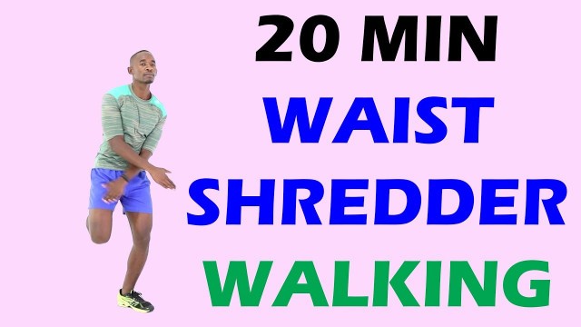 '20 Minute Waist Shredder Walk at Home Workout/ Flat Belly Walking Exercise 