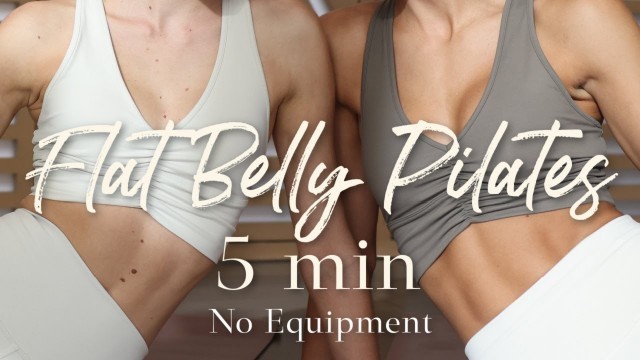 '5 MIN FLAT BELLY PILATES AB Workout//NO EQUIPMENT//14 Day Challenge'