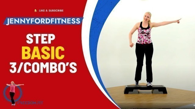 'Step Aerobics Basic w/3 Combos-Fitness Cardio Workout -- JENNY FORD'
