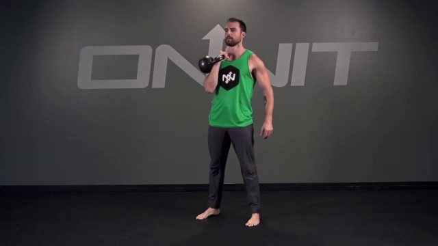 'Single Arm Kettlebell Front Squat Exercise'
