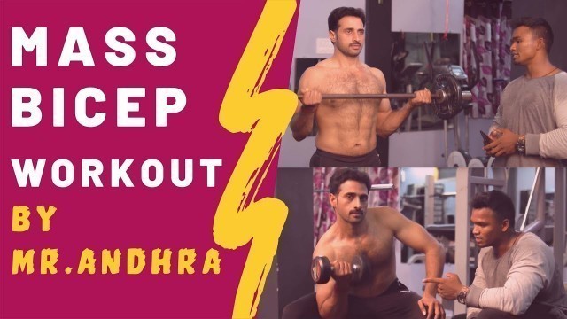 'Mass Bicep Workout By Mr Andhra | Complete Bicep Workout In Telugu | Bicep Workout Tips In Telugu'