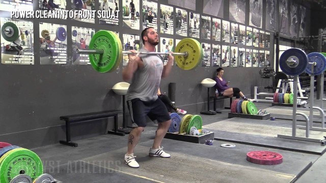 'Power Clean into Front Squat - Olympic Weightlifting Exercise Library - Catalyst Athletics'