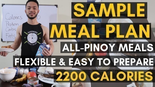 'Vid. 20: SAMPLE PINOY MEAL PLAN | 2200 Calories | Pinoy Diet | Flexible Diet'