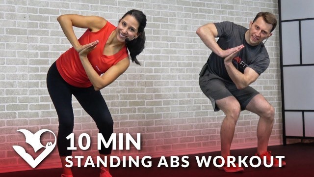 '10 Minute Standing Abs Workout & Low Impact Standing Cardio Workout - 10 Min Abs - Standing Up Ab'