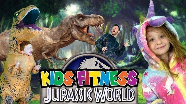 'JURASSIC WORLD! Kids Workout, Fitness, PE! Real-Life VIDEO GAME! FUN Kids Workout Video, Level Up!'