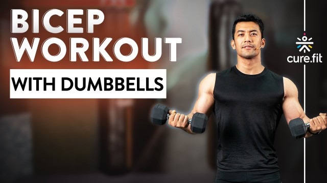 'BICEP WORKOUT WITH DUMBBELLS | Bicep Workout | Dumbbell Workout | Home Workout | Cult Fit | CureFit'