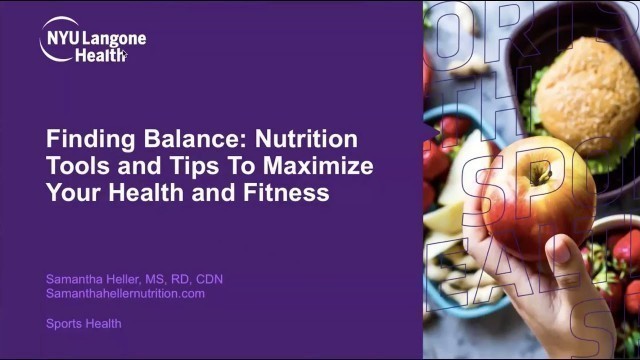 'Finding Balance: Nutrition Tools & Tips to Maximize Your Health and Fitness'