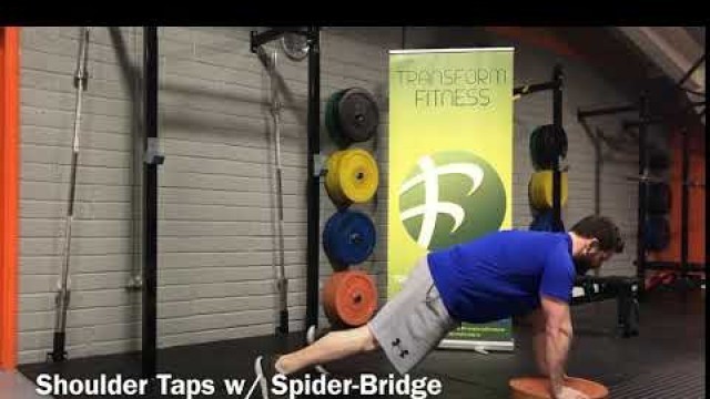 'Transform Fitness - TFL and TFL+ Exercise:  Shoulder Taps To Spider Bridge'
