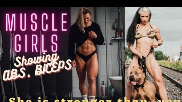 'Muscle Girl Showing Her Strength and Power || Big FBB Flexing - Female Fitness Motivation'