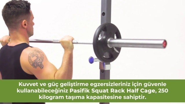 'Kuvvet ve güç geliştirme egzersizleriniz için Pasifik Squat Rack Half Cage'