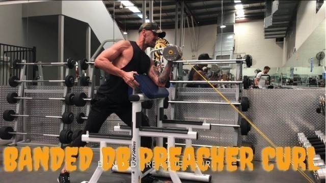 'BANDED DB PREACHER CURL - MANIPULATE THE STRENGTH CURVE.'