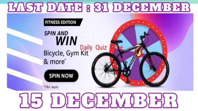 'Amazon Funzone Fitness Edition Spin and Win Answers Today|15 December|#AmazonQuiz|Daily Quiz Time'